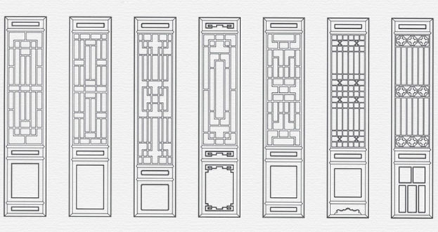 濂溪常用中式仿古花窗图案隔断设计图