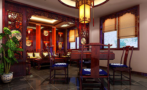 濂溪古典中式风格茶楼包间设计装修效果图